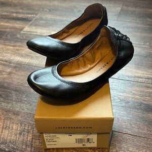 Lucky Brand Black Leather Flats